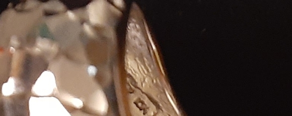 10K WHITE GOLD DIAMOND CUT DOME RING - Picture 7 of 8